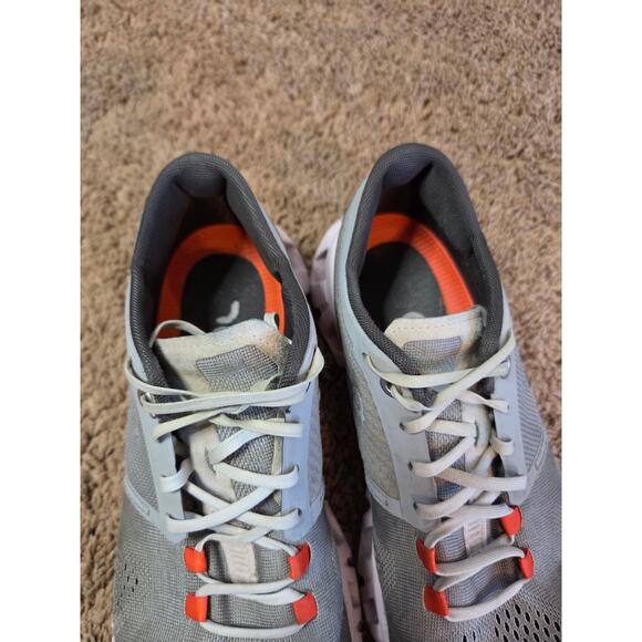 On Running cloud x alloy lily grey orange womens running sneaker on clouds 7.5 - Picture 3 of 8